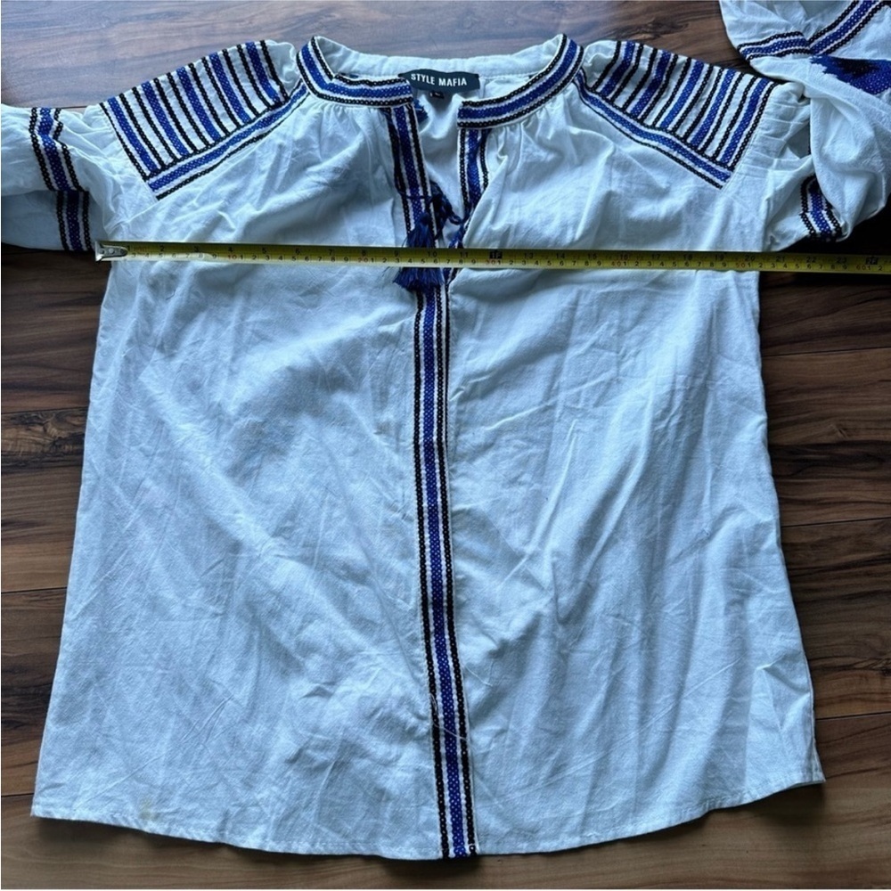 Style mafia boho embroidered blouse L - Picture 5 of 6